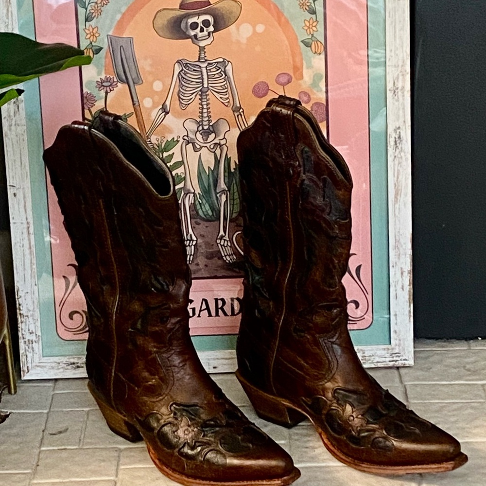 Twisted X Leather Western Brown Cowboy Boots, 7